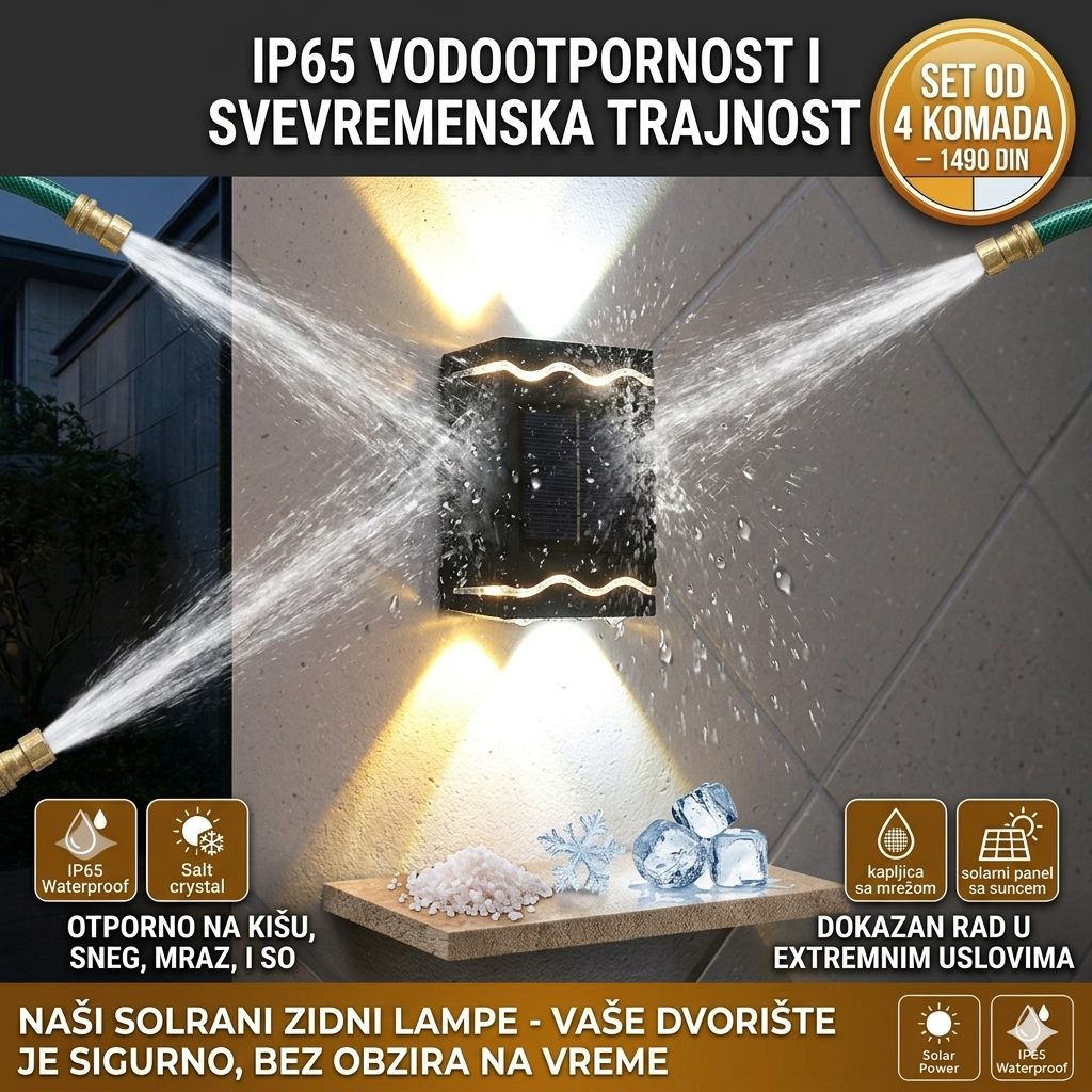 Solarne Zidne lampe 4 komada u paketu