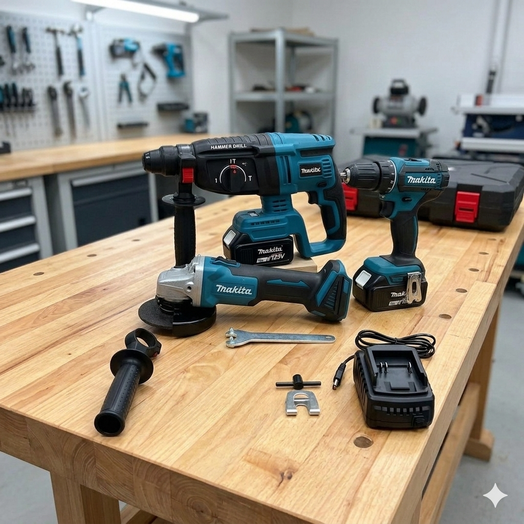 Makita set 4 alata 4 baterije i 2 punjaca