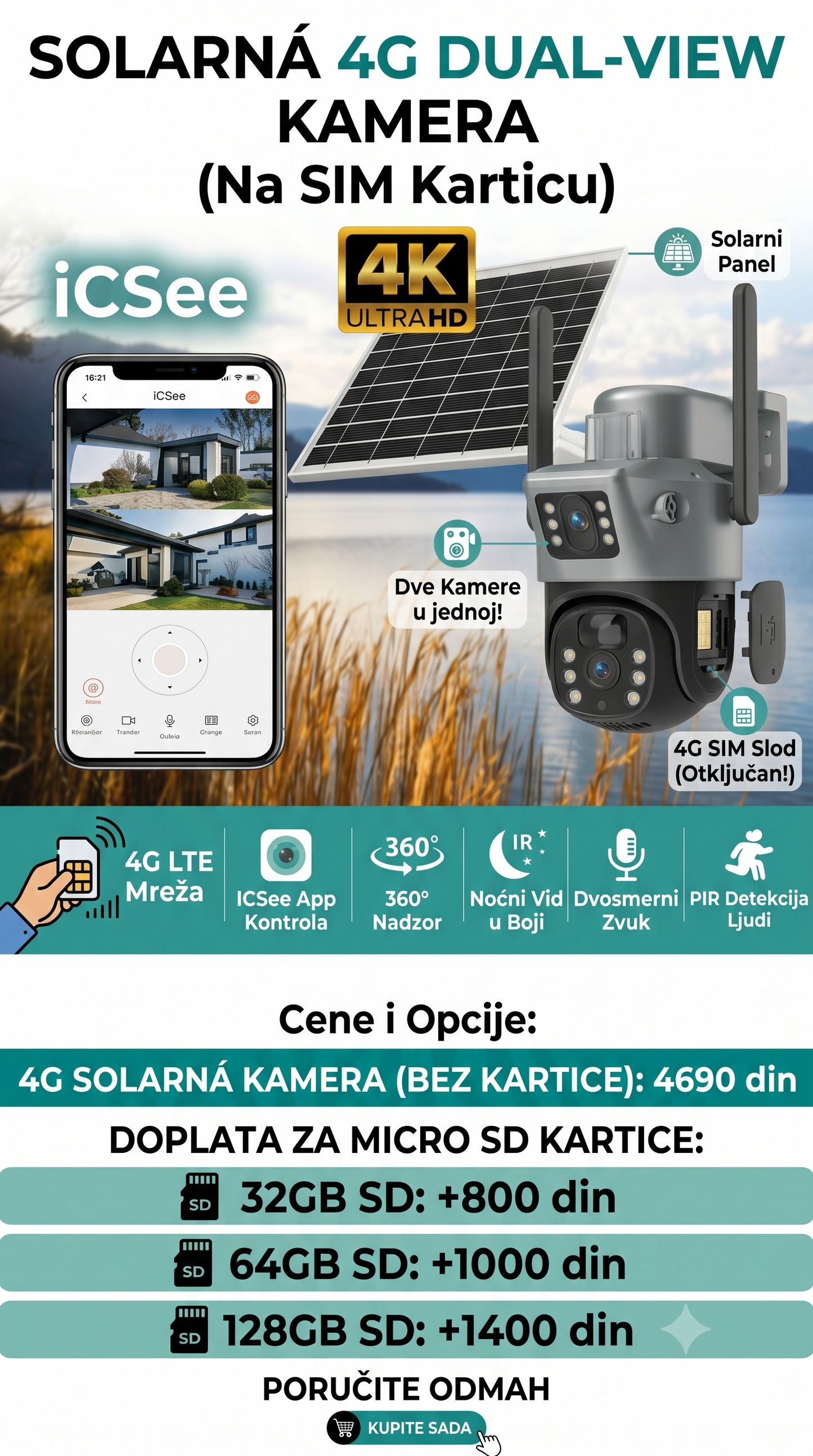 Solarna Kamera 4G