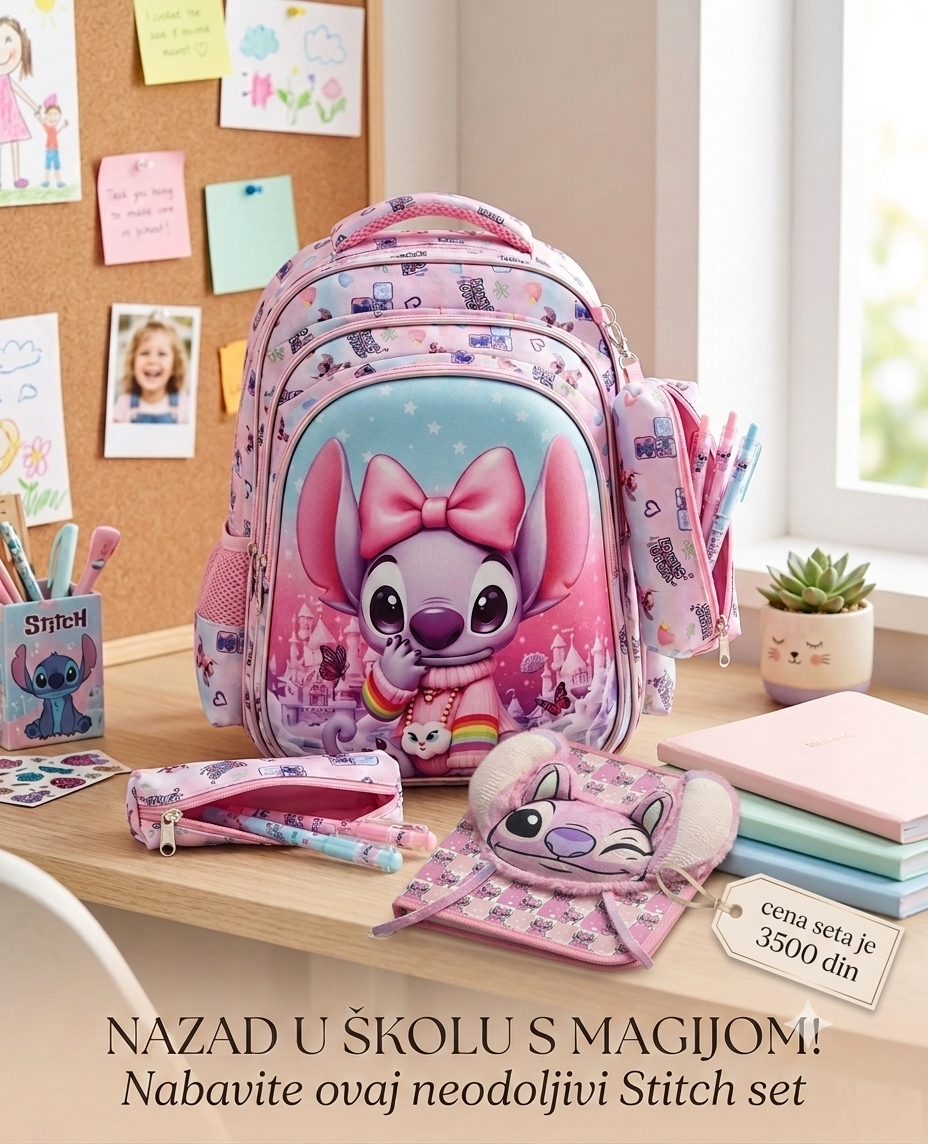 Komplet za školu – Ranac + PREPUNA pernica 🎒✏️